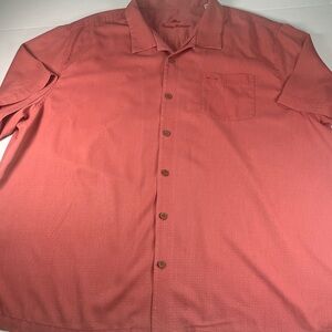 Tommy Bahama Coral Button-Up Silk Blend Short Sleeve Shirt With Pocket Sz 3XL